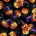 Jack-O'-Lantern Festival Black Cotton 44"/45" Fabric Per Yard