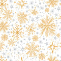 Snow Frost White Gold Cotton 44"/45" Fabric Per Yard