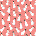 Merry Snowman Medium Peach Jam Cotton 44"/45" Fabric Per Yard