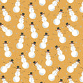 Merry Snowman Gold Cotton 44"/45" Fabric Per Yard