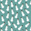 Merry Snowman Medium Turquoise Cotton 44"/45" Fabric Per Yard