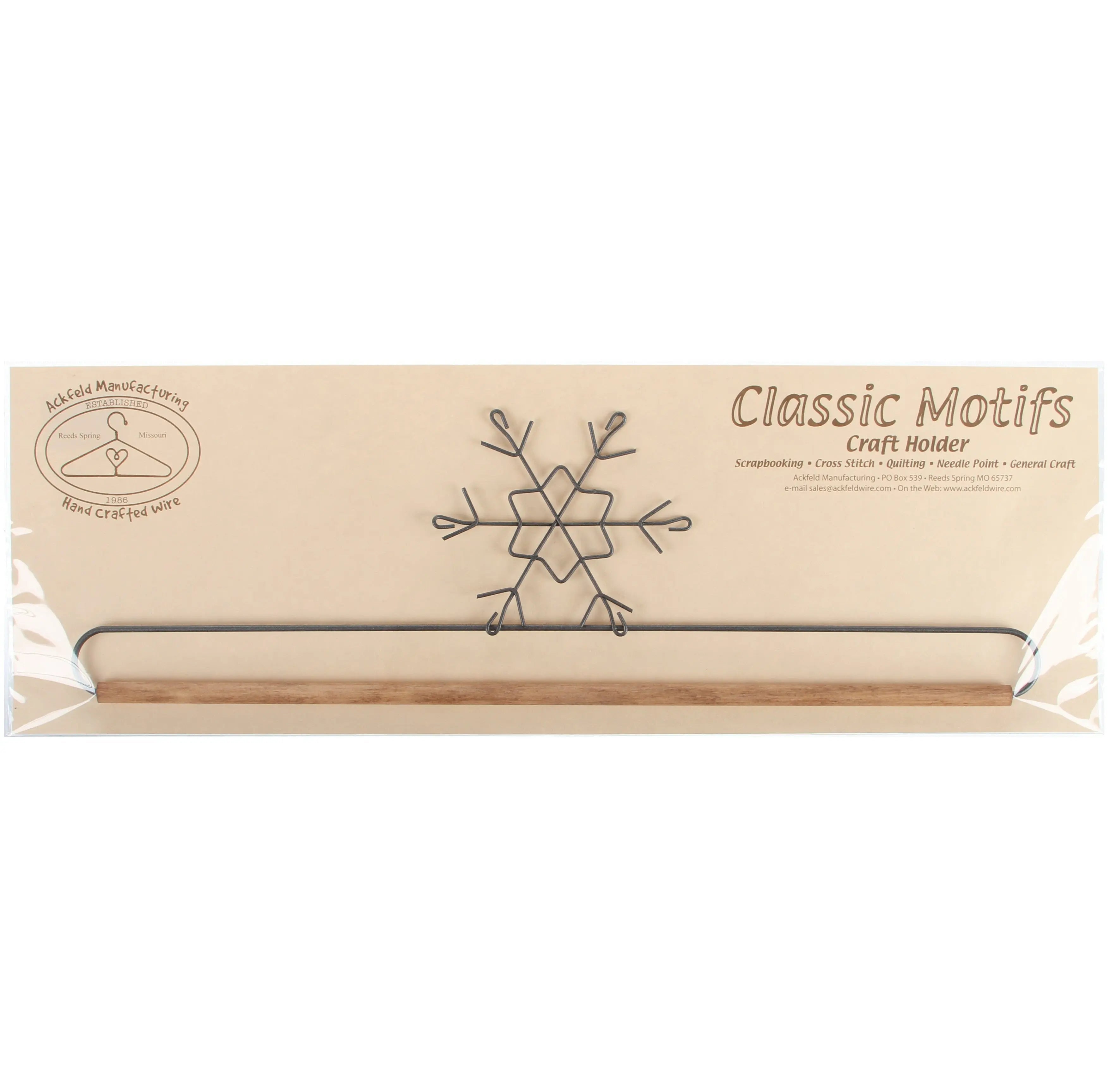 16in Snowflake Holder With Dowel Grey Tex
