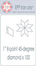 1in 8-point 45-degree Diamond EPP Iron-On x 100