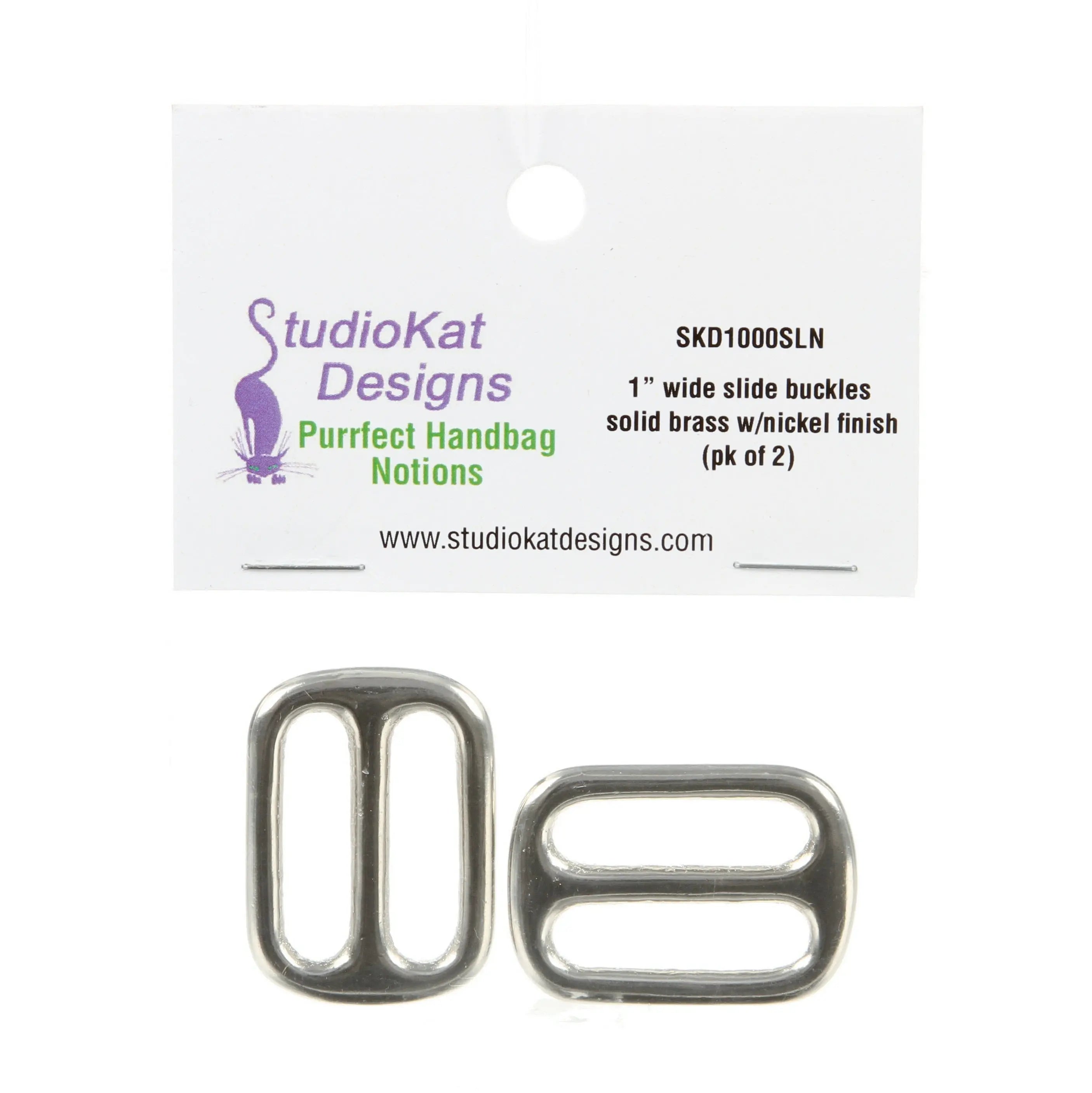 1in Slide Buckle Nickel 2pk