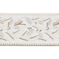 2 1/2-inch Decorative Embroidered Woven Trim Tape with Textured Leaf Design – Ivory and Gold – 5 Yard Roll | Style BR-7566