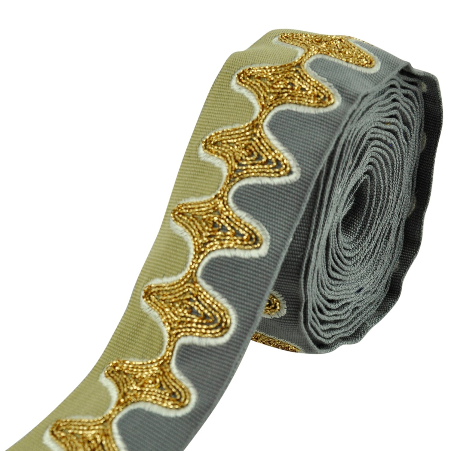 2-inch Decorative Bose Waves Embroidered Trim Tape  – 5 Yard Roll | Style BR-7533
