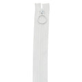 20in White Hoop Pull Zipper 2pk