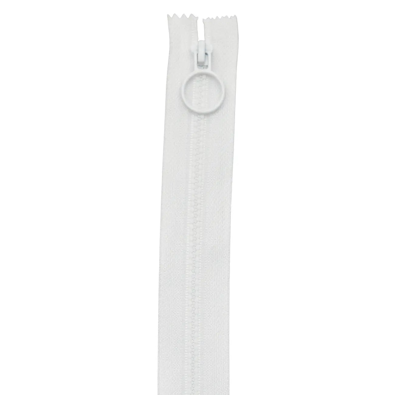 20in White Hoop Pull Zipper 2pk