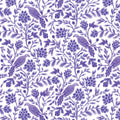 Purple Yolanda Birds and Branches Cotton 44/45 Fabric Per Yard
