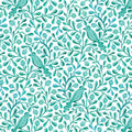 Turquoise Felipe Birds and Branches Cotton 44/45 Fabric Per Yard