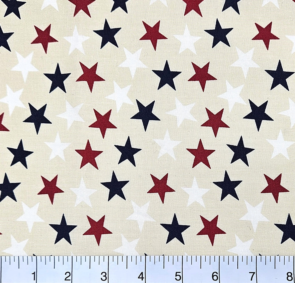 108" 3-Yard Package - Patriotic Stars 108" Supreme Backings - Large Stars on Cream