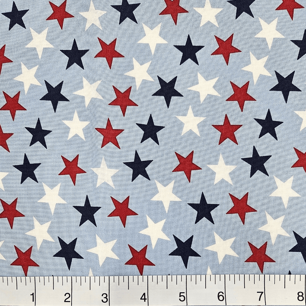 108" 3-Yard Package- Patriotic Stars 108" Supreme Backings - Large Stars on Light Blue