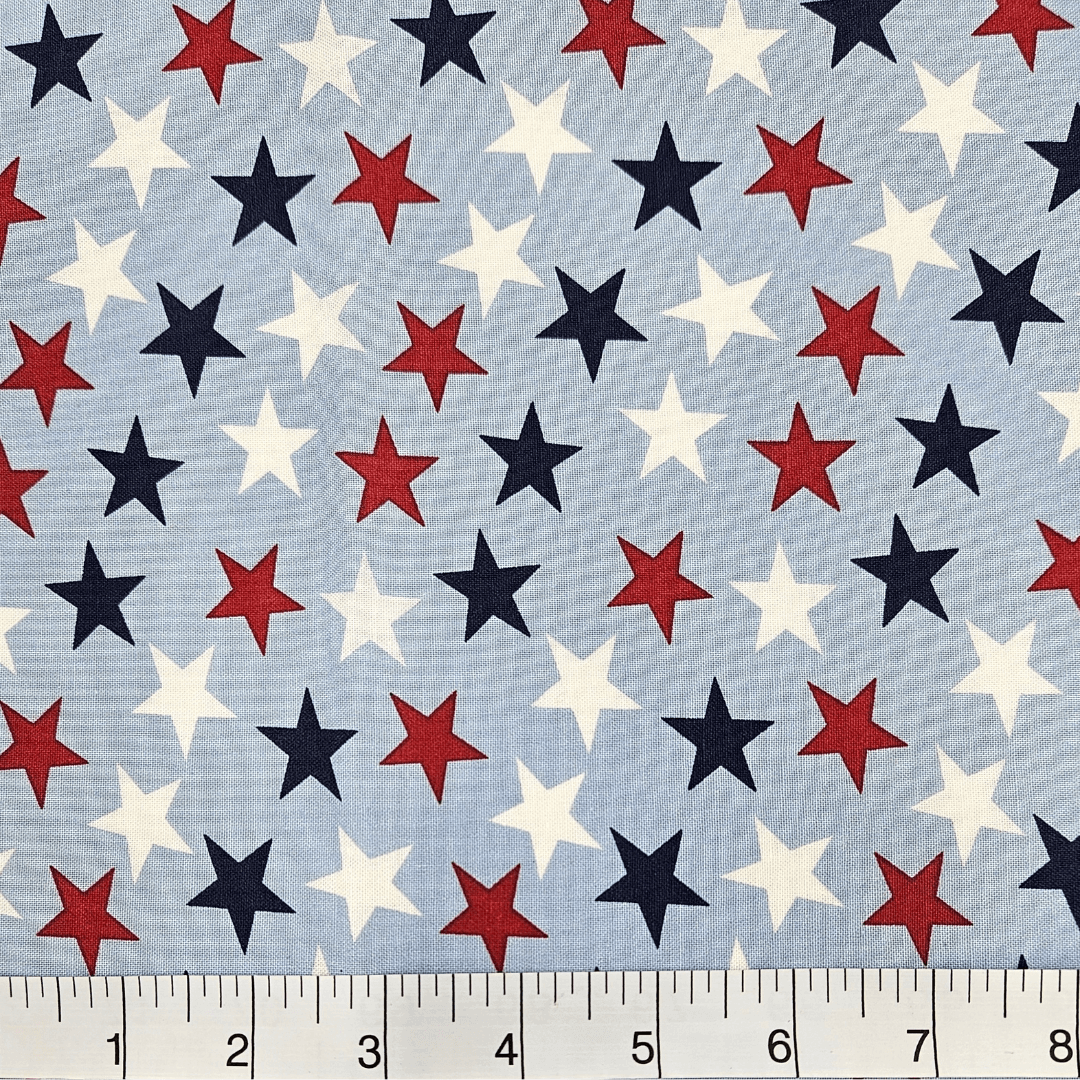 108" 3-Yard Package- Patriotic Stars 108" Supreme Backings - Large Stars on Light Blue