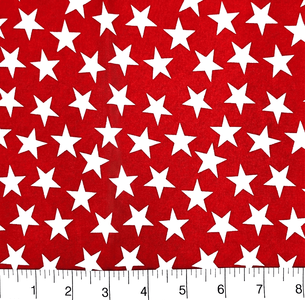 108" 3-Yard Package - Patriotic Stars 108" Supreme Backings - Large White Stars on Red