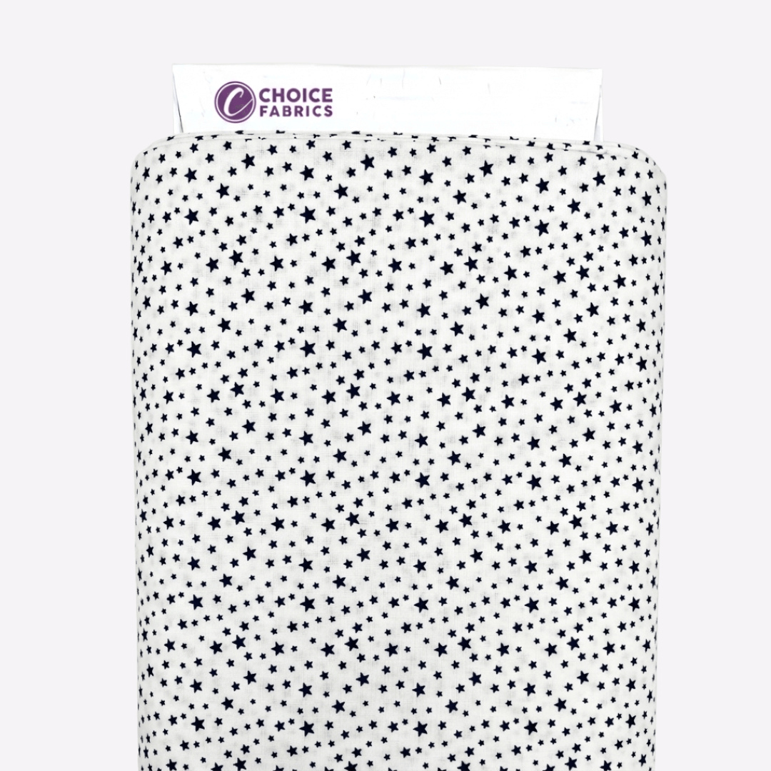 108" 3-Yard Package - Patriotic Stars 108" Supreme Backings - Navy Stars on White