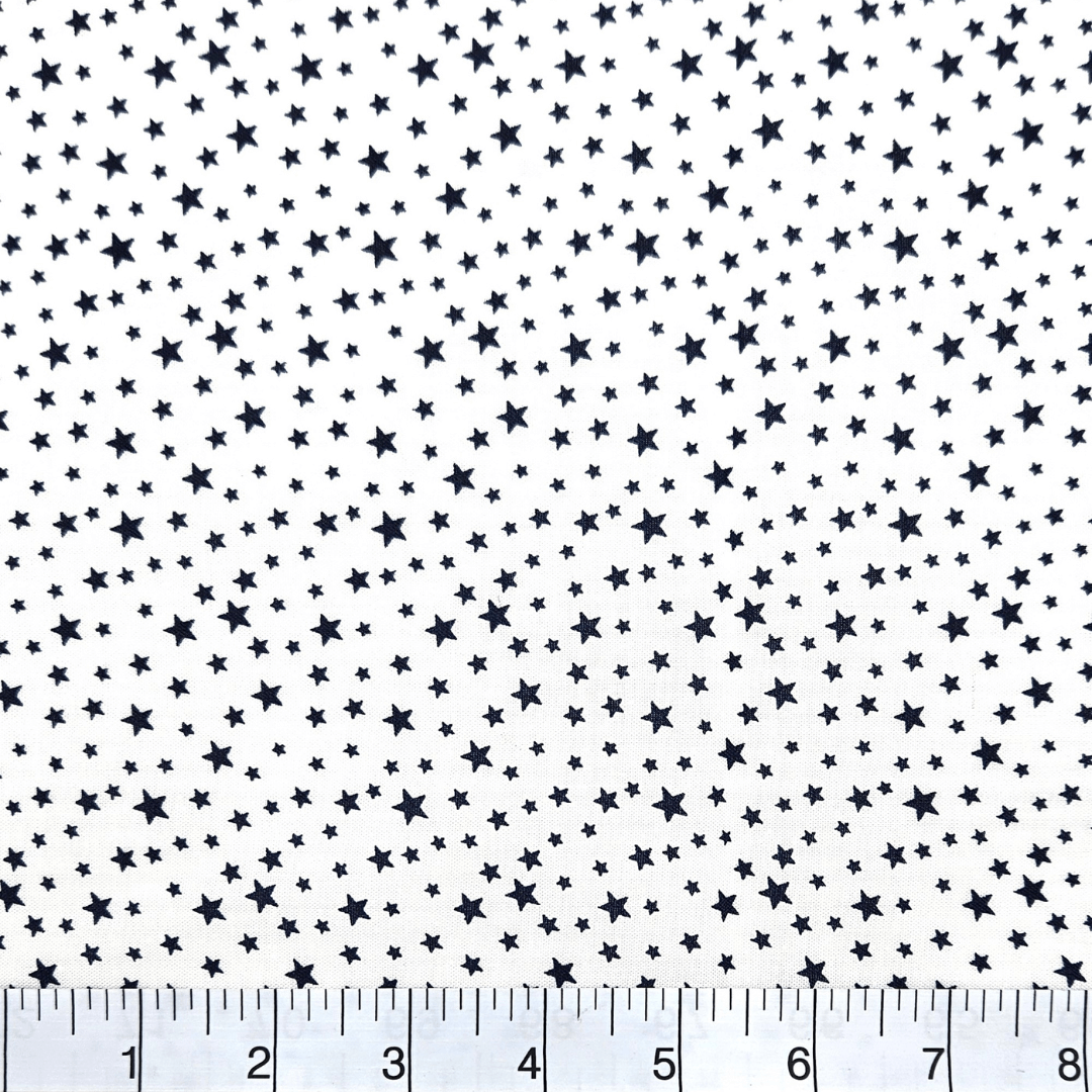 108" 3-Yard Package - Patriotic Stars 108" Supreme Backings - Navy Stars on White