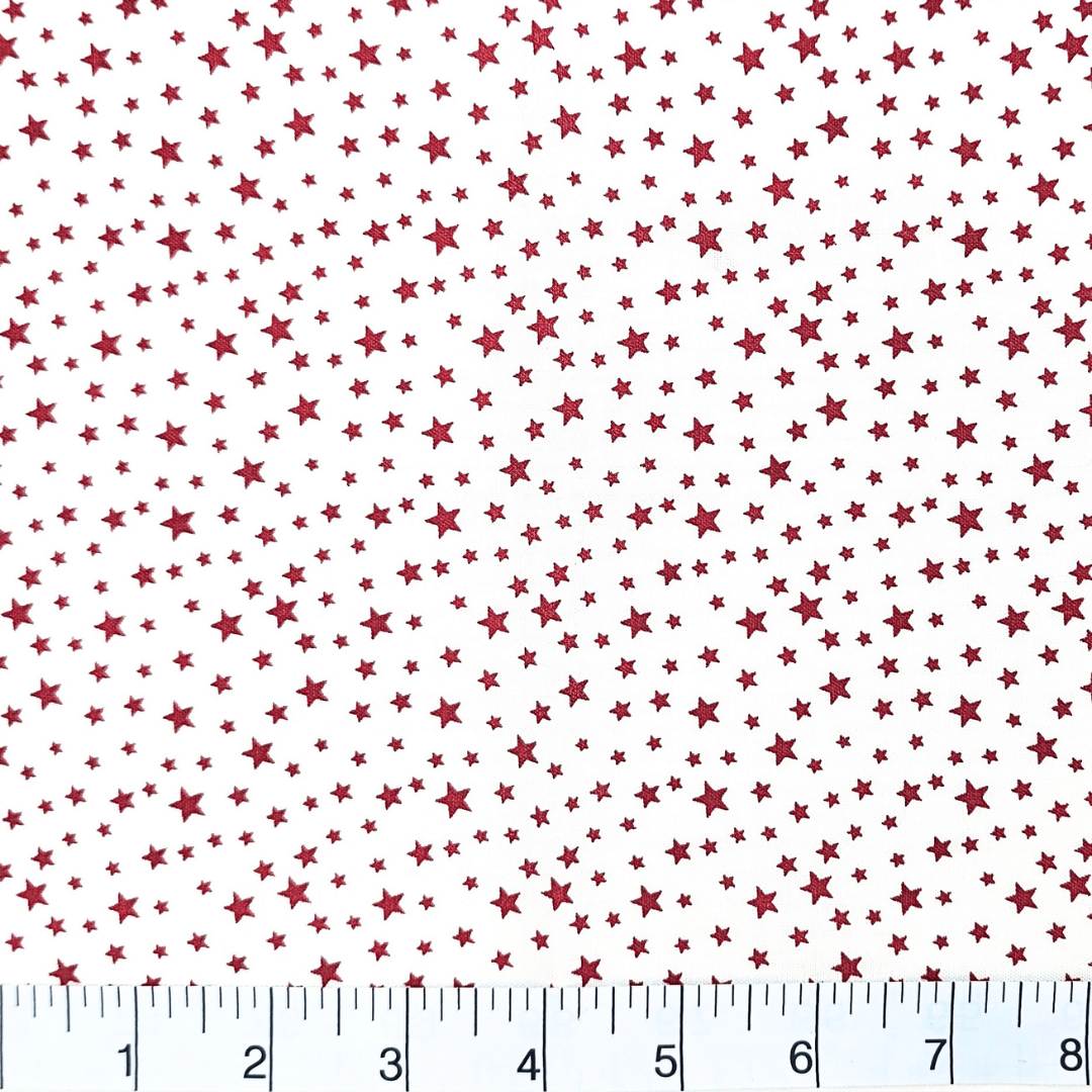 108" 3-Yard Package - Patriotic Stars 108" Supreme Backings - Red Stars on White