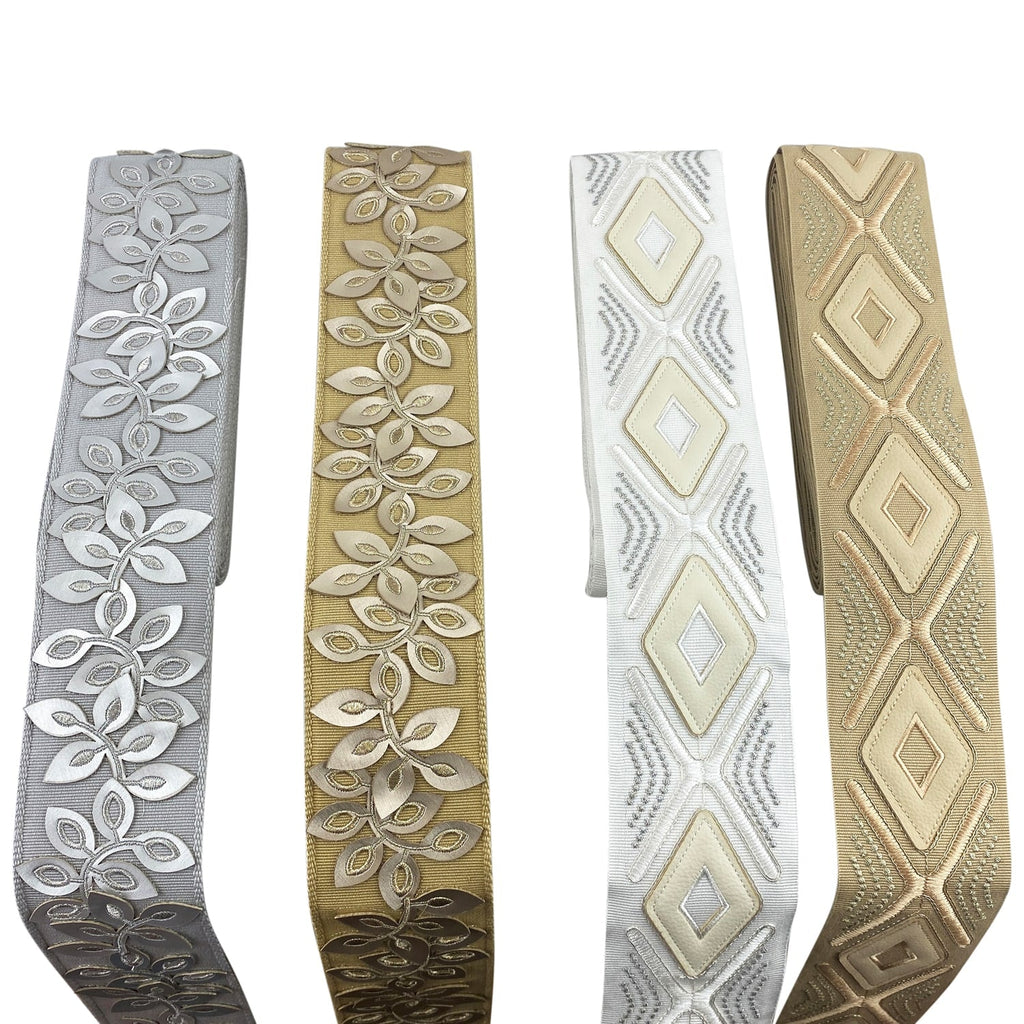 3-inch Decorative Embossed Floral Design Tape Trim – 5 Yard Roll | Style BR-7537