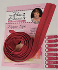 3 yards of Reversible Coil Zipper Tape with 8 Slides Watermelon