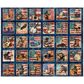 American Country Picture Patch Navy 44"/45" Cotton Panel