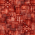 American Country Flag Patchwork Red 44"/45" Cotton Fabric Per Yard