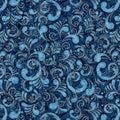 American Country Scrolls Blue 44"/45" Cotton Fabric Per Yard