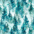 Skyward Trees Teal Wide Cotton Wideback Fabric per yard