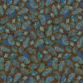 FOREST LIGHT PINE SPRIGS BROWN 44"/45" Fabric Per Yard