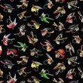 The Lure Of Fishing Fishing Lures Black 44"/45" Cotton Fabric Per Yard