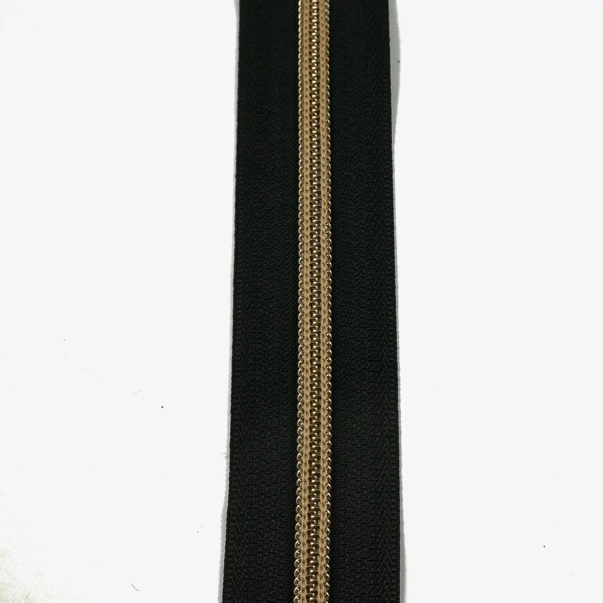 #5 Emmaline Zippers-by-the-Yard 3yds Black Antique Brass Teeth