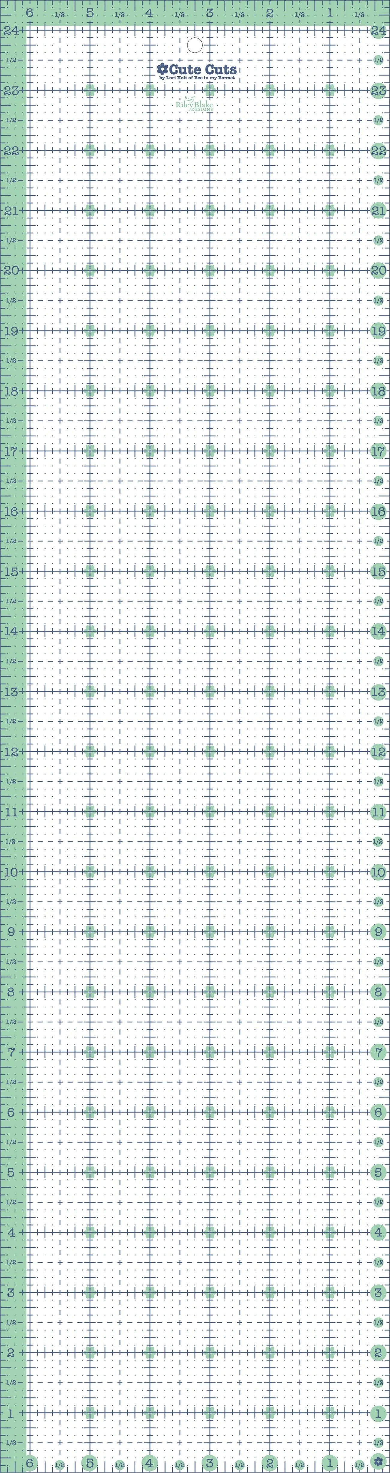 6-1/2in x 24-1/2in Cute Cut Ruler