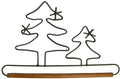 6in Evergreen Hanger With Stained Dowel Silver