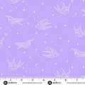 Perfect Day Swallows Light Purple Cotton 44"/45" Fabric Per Yard