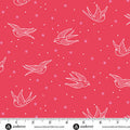 Perfect Day Swallows Red Cotton 44"/45" Fabric Per Yard