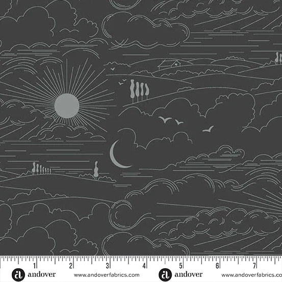 Shadow Alison Glass Dwell Gray Wideback Cotton Fabric Per Yard