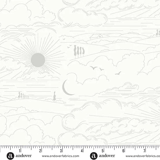 Shadow Alison Glass Dwell White Wideback Cotton Fabric Per Yard