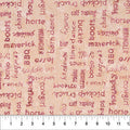Saddle Up Words Blush Cotton 43"/44" Fabric Per Yard