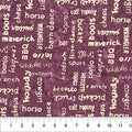 Saddle Up Words Raspberry Cotton 43"/44" Fabric Per Yard