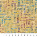 Saddle Up Words Cheese Sauce Cotton 43"/44" Fabric Per Yard