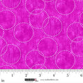 Pink Stitched Circles 44"/45" Cotton Fabric Per Yard