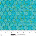 Turquoise Mini Hexies 44"/45" Cotton Fabric Per Yard