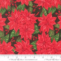 Holiday Cheer Midnight Poinsett Vintage Poinsettia Florals 44"/45" Cotton Fabric Per Yard