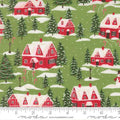 Holiday Cheer Mistletoe Cardinals Village 44"/45" Cotton Fabric Per Yard