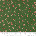 Holiday Cheer Evergreen Candy Cane Novelty 44"/45" Cotton Fabric Per Yard