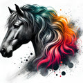 A Charcoal Horse Fabric Panel 4