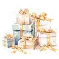 A Golden Christmas Fabric Panel 17