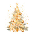 A Golden Christmas Fabric Panel 25