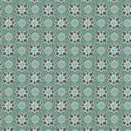 A Heart Led Life - Medallion Magic - Dark Teal 44" / 45" Fabric Per Yard