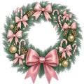 A Pink Christmas Fabric Panel 14
