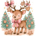 A Pink Christmas Fabric Panel 2